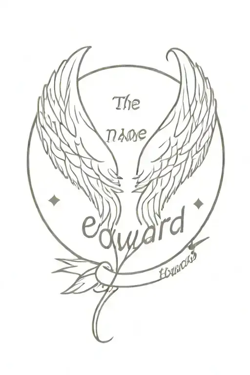 The Name Edward With Angel Wings
