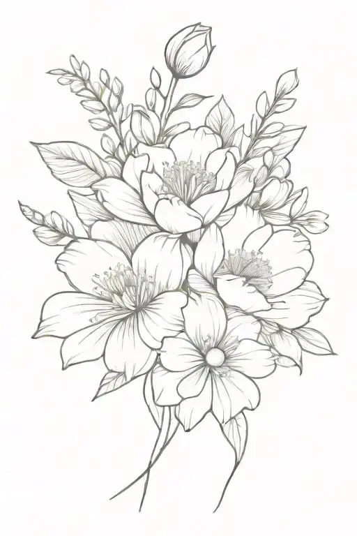 May October Birth Flower Bouquet