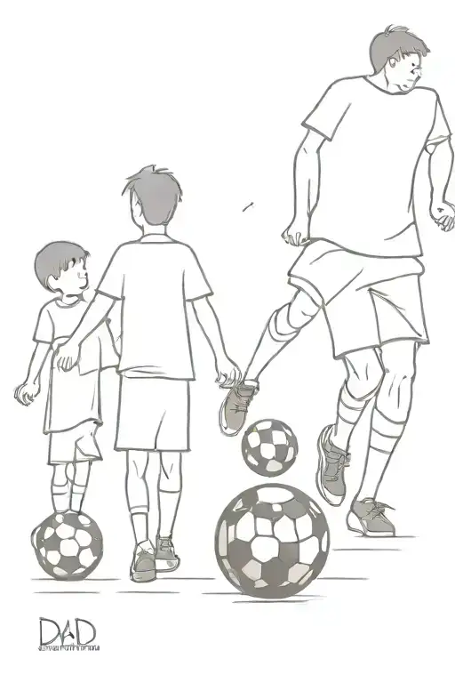 Soccer Fans Dad And 2 Sons