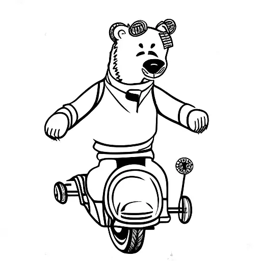 Bear On A Vespa