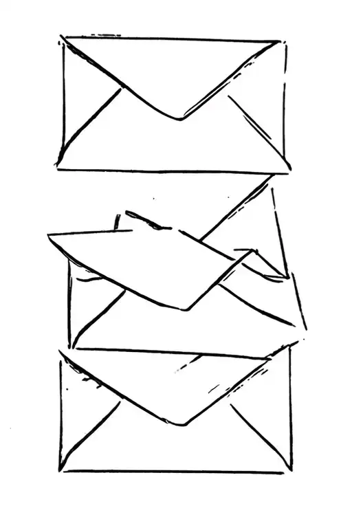 3 Envelopes That Have A Background That Give The Impression That They Fly