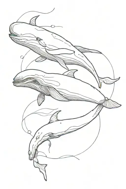 Delicate Skull Whale In The Sea