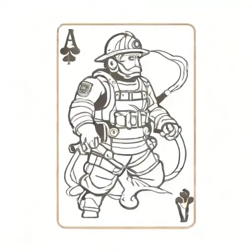 Playing Card With Firefighter