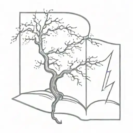 Open Book With Lightning Bolt Coming Out