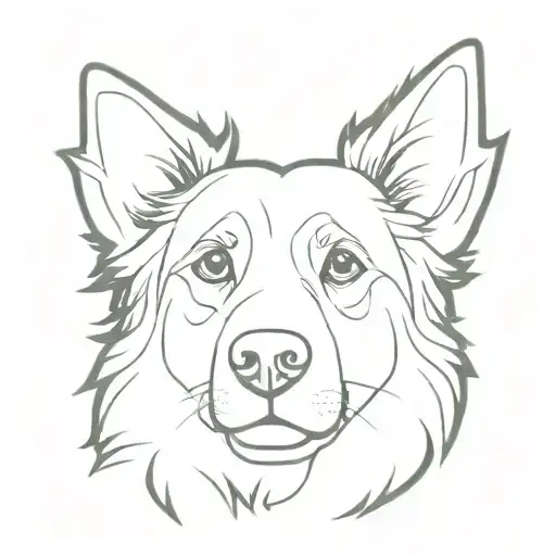 Australian Shepherd Dog Head Looking Straight Ahead