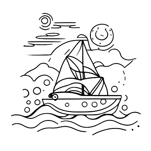 Man Sitting On The Beach Looking At The Sea Near A Small Boat