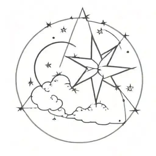 The Words 'See You In The Sky' In The Shape Of A Star