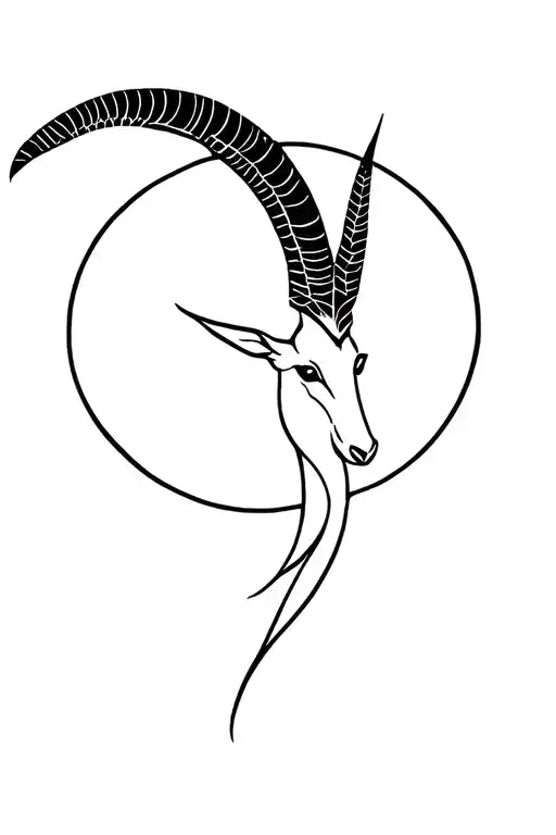 Fine Line Capricorn Sign