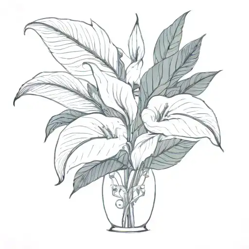 Peace Lily With A Demon Skull As Vase Rebuilt