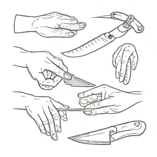 I Want Each Finger Tattooed To Have A Different Knife That A Chef Would Use In A Kitchen