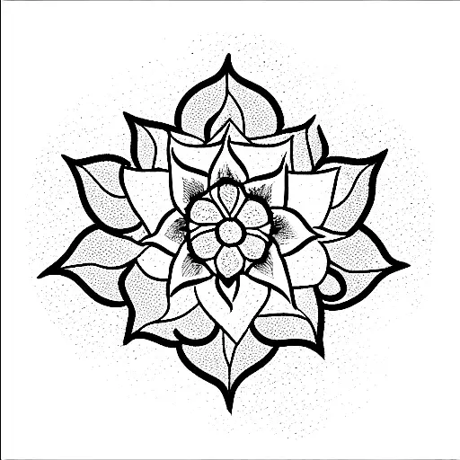 Mandala With Lotus Flower Back