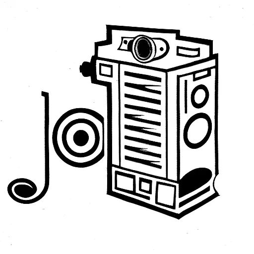 An Old Cinema Projector Showing A Music Staff