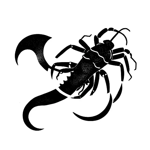 Lobster With Crescent Moon Instead Of Claws