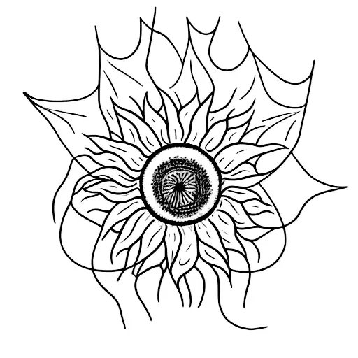 Sunflower With Spider