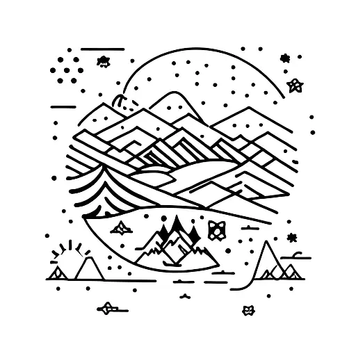 Camping Under The Starry Sky In The Mountains