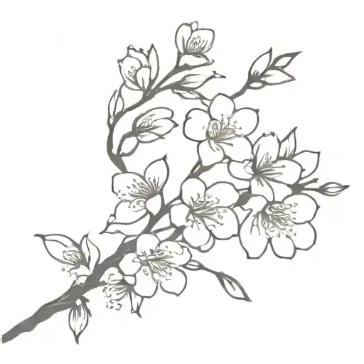 A Cherry Blossom Tree Branch