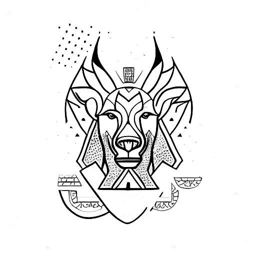 A Line Very Simple Showcasing South Africa's Symbols