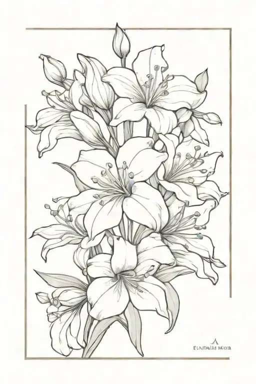 Bouquet Of Gladiolus Lily Of The Valley Carnation Marigold Chrysanthemum Narcissus Flowers