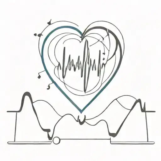 A Minimalist Tattoo Of A Heartbeat Line Transforming Into A Musical Staff
