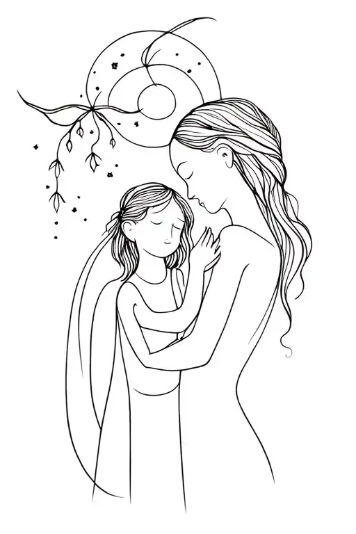 Mother And Child In Dream Cather Fine Line