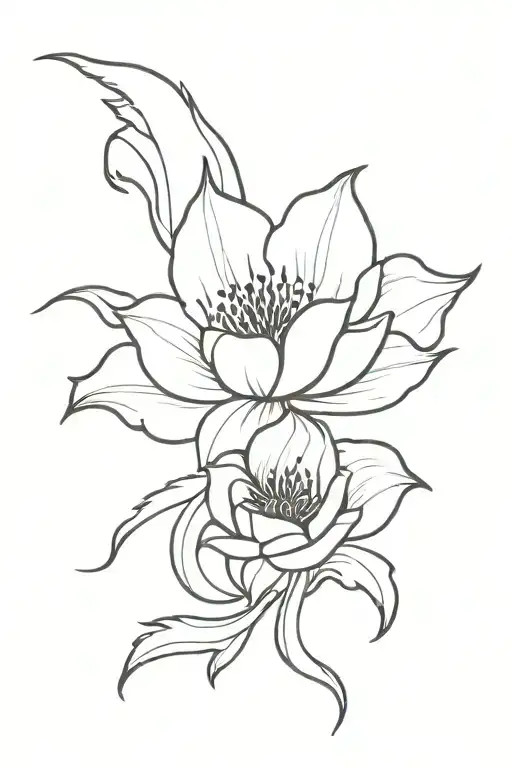 A Dark Flower With Black Flames For The Neck
