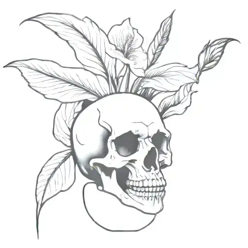 Peace Lily With A Demon Skull As Vase Rebuilt