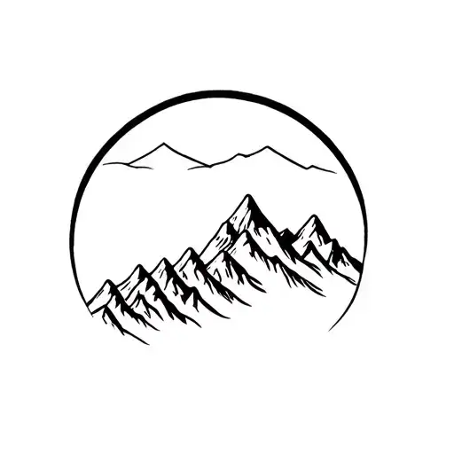 Out Line Of Valley Of The Ten Peaks