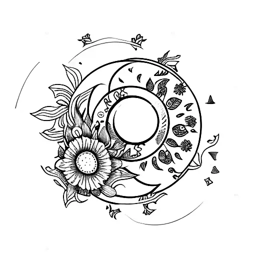 Moon Sun And Flowers