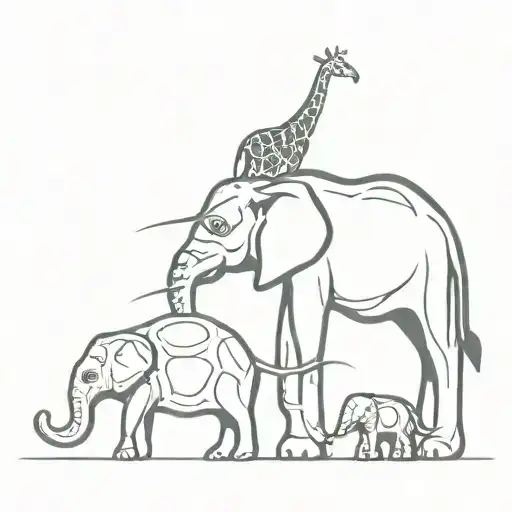 Turtle Giraffe Elephant
