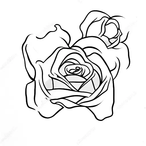 A Minimalist Tattoo Of A Rose With A Small Iraqi Flag Waving Beside It