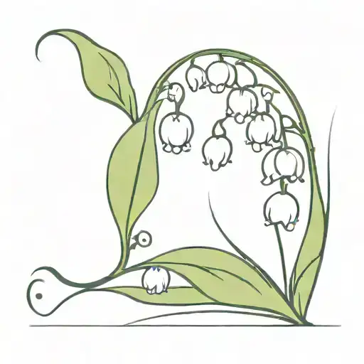 Fine Line Tattoo Featuring Lily Of The Valley Flowers Disguising A Semi Colon