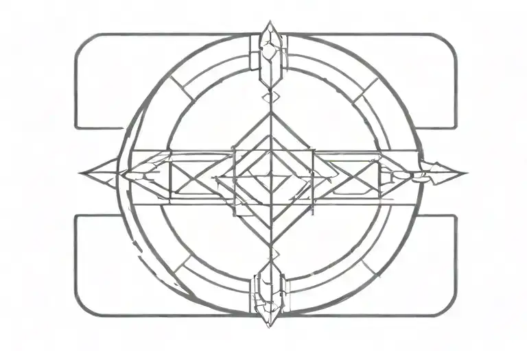 Black Arm Band Tattoo With Vault Symbol In Center