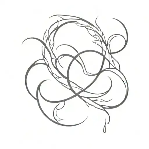 Fire And Water With Infinity Symbol Intertwined