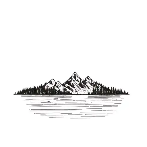 Out Line Of Valley Of The Ten Peaks Lake Moraine