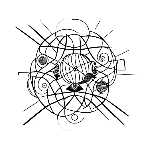 A Minimalist Tattoo Of A Globe Surrounded By Vibrant Exotic Birds In Flight