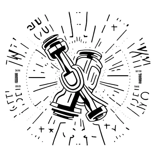 A Dumbbell With A Stoic Quote Wrapped Around It