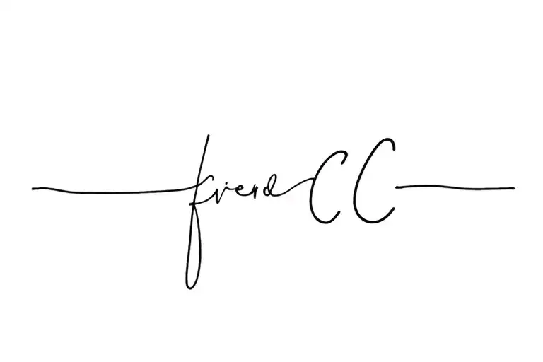 Fine Line Memorial For Best Friend Initials C C