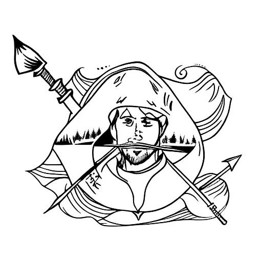 Robin Hood Hat With Arrow Through It