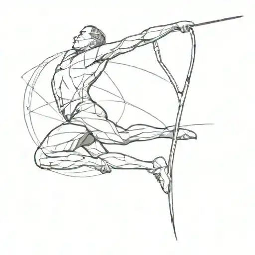 Abstract Representation Of A Pole Vaulting Athlete Mid-jump
