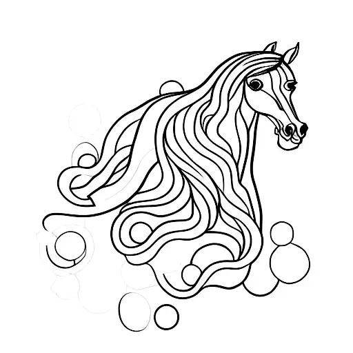 A Horse's Head Formed By One Line