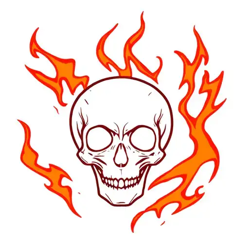 Skull And Fire And Lightning