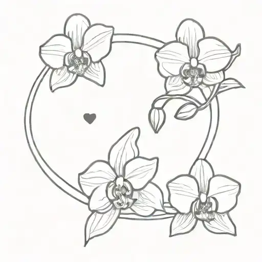 Orchid With Butterfly With Heart