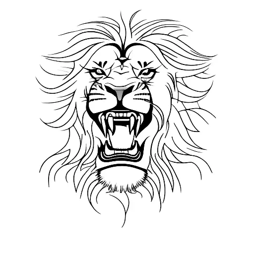 A Lion Roaring Into A Microphone
