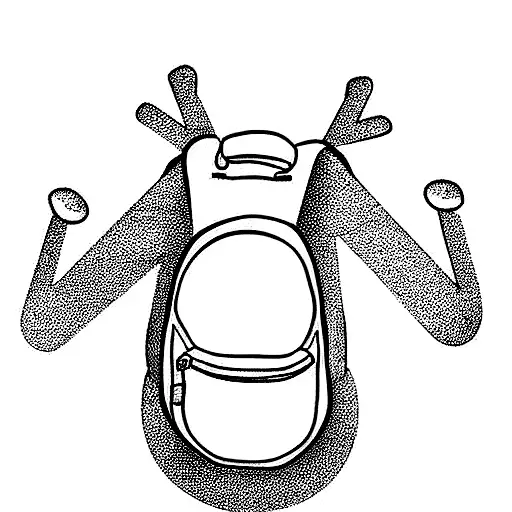 Gecko With Travel Backpack On It's Back