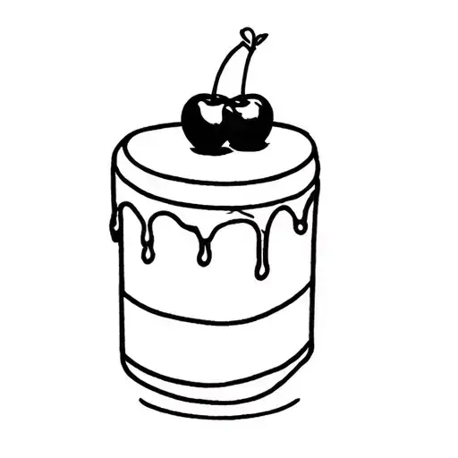 A Bold And Very Simple Cake Wite Cherry Black And White Coloring Pabe