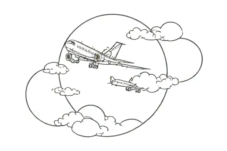 Airplane In Heaven With Tail Number 77Ua Around It