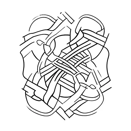 A Minimalist Design Of Two Intertwined Male Symbols With A Subtle Camping Theme