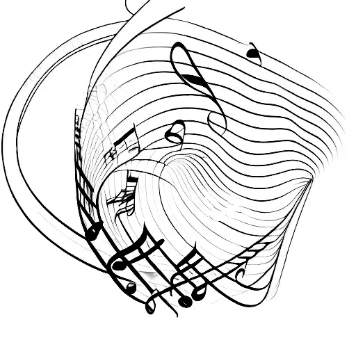 An Open Book With Pages Turning Into Flying Music Notes