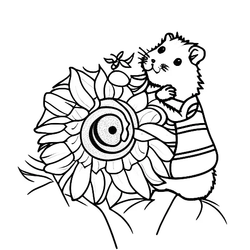 Hamster Holding Sunflower