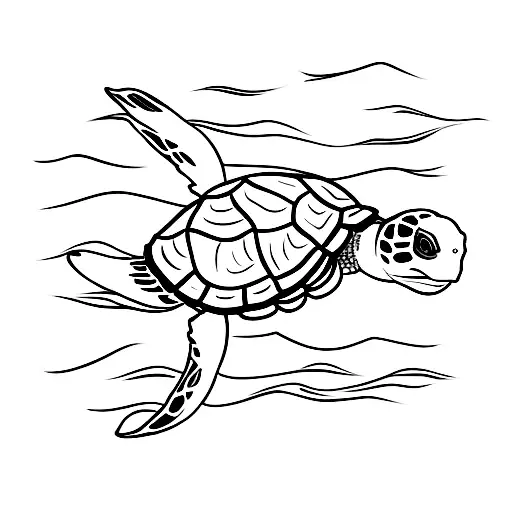 A Turtle Swimming In A Sea Of Perseverance